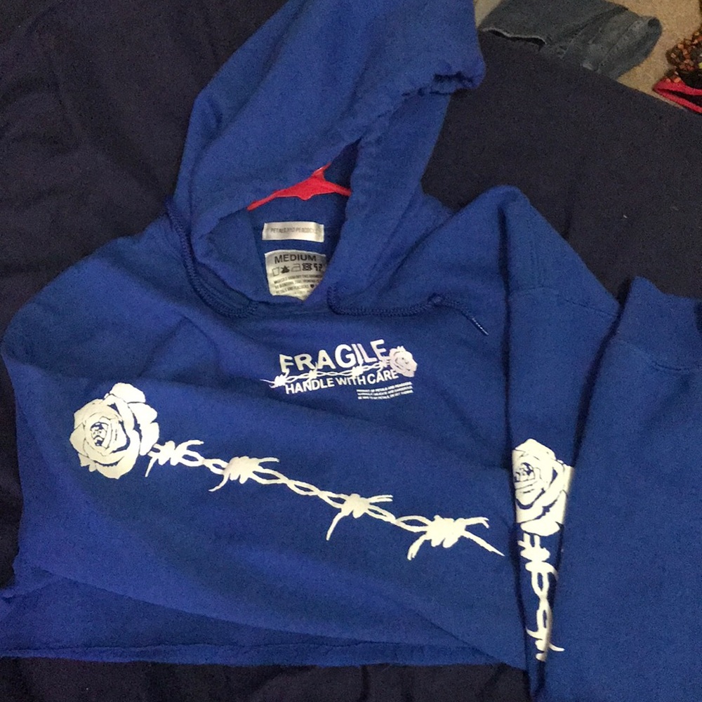 Blue cropped hoodie